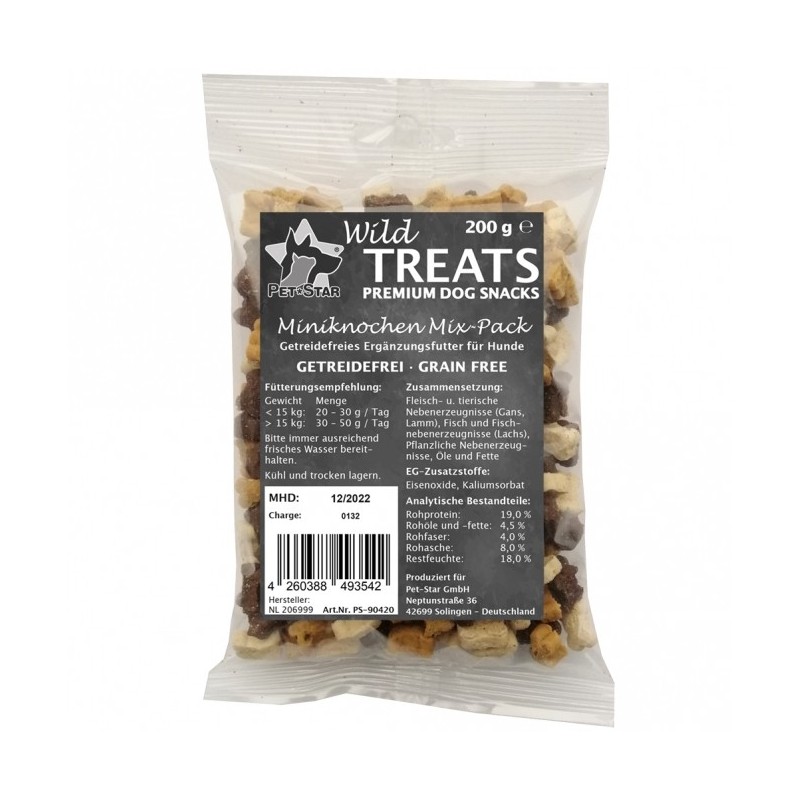 Wild Treats Miniknochen getreidefrei Mix - 200g